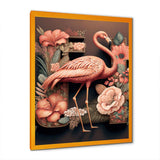 Pink Flamingo With Pink Flowers