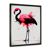 Watercolour Silhouette Of Pink And Black Flamingo IV