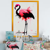 Watercolour Silhouette Of Pink And Black Flamingo IV