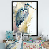 Heron By The Waterside Watercolour III