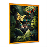 Cute Cat With Butterfly In Jungle Bushes III