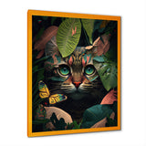 Cute Cat With Butterfly In Jungle Bushes IV