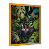Cute Cat With Butterfly In Jungle Bushes V