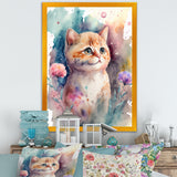 Little Kitten Surrounded By Colorful Flowers IV