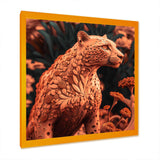 Cheetah Cat In Terracotta Color Tones