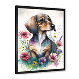 Dachshund Surrounded By Flowers I