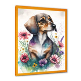 Dachshund Surrounded By Flowers I