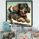 Cartoon Of Playful Dachshund