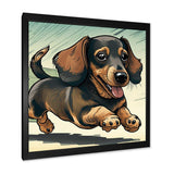 Cartoon Of Playful Dachshund