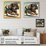 Cartoon Of Playful Dachshund