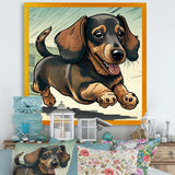 Cartoon Of Playful Dachshund