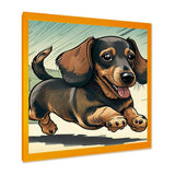 Cartoon Of Playful Dachshund