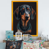 Portrait Of  Black And Brown Dachshund