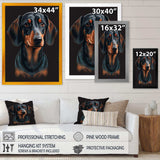 Portrait Of  Black And Brown Dachshund