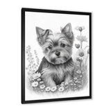 Cute Yorkshire Dog With Flowers I