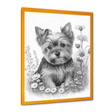 Cute Yorkshire Dog With Flowers I