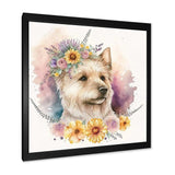 Cute Yorkshire Dog With Flowers III