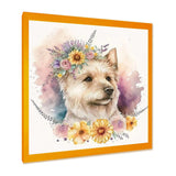 Cute Yorkshire Dog With Flowers III