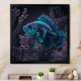 Mysterious Tropical Blue Fish In Tones Of Blue I