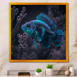 Mysterious Tropical Blue Fish In Tones Of Blue I