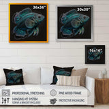 Mysterious Tropical Blue Fish In Tones Of Blue III