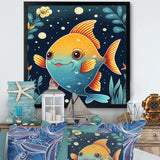 Cute Cartoon Fish In Orange And Blue