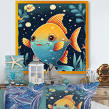 Cute Cartoon Fish In Orange And Blue