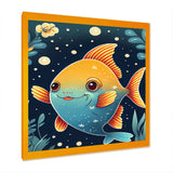 Cute Cartoon Fish In Orange And Blue