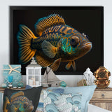 Tropical Blue Fish In Shades Of Blue And Orange II