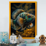 Tropical Blue Fish In Shades Of Blue And Orange V