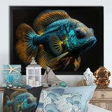 Tropical Blue Fish In Shades Of Blue And Orange I