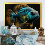 Tropical Blue Fish In Shades Of Blue And Orange I