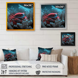 Red Crab In Shades Of Black And Blue III