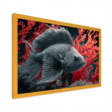 Tropical Fish  In A Red Deep Sea