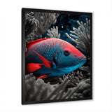 Mysterious Tropical Fish In Blue And Red V