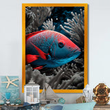 Mysterious Tropical Fish In Blue And Red V