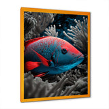 Mysterious Tropical Fish In Blue And Red V