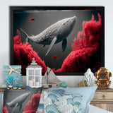 Whale In Red And Gray