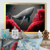 Whale In Red And Gray