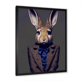 Fancy Rabbit In A Gray And Blue Suit