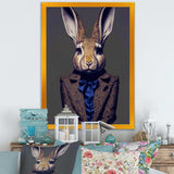 Fancy Rabbit In A Gray And Blue Suit