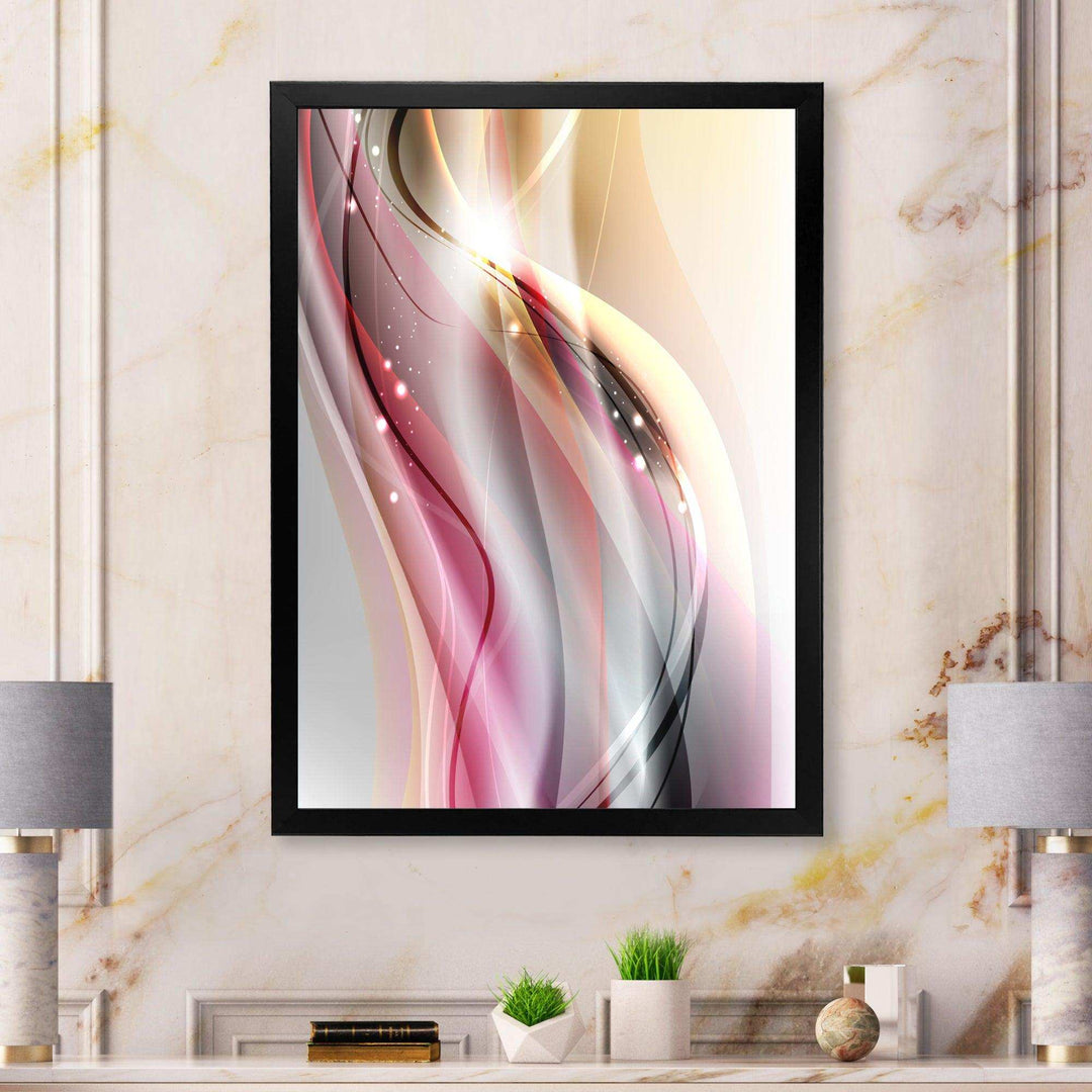 Pink Brown Abstract Lines - Modern Wall Art Prints