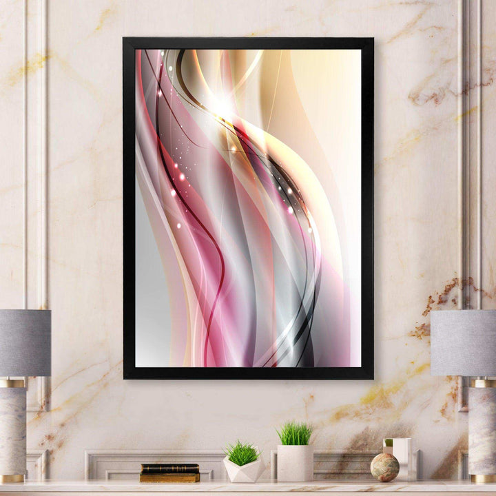 Pink Brown Abstract Lines - Modern Wall Art Prints