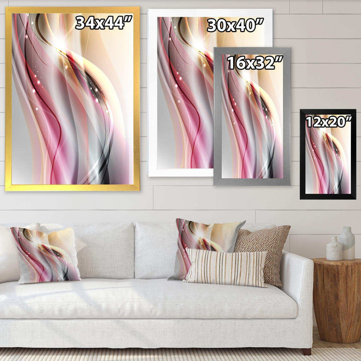 Pink Brown Abstract Lines - Modern Wall Art Prints