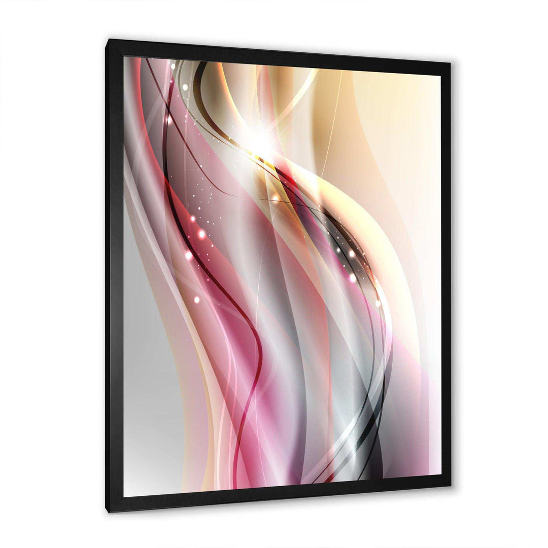 Pink Brown Abstract Lines - Modern Wall Art Prints