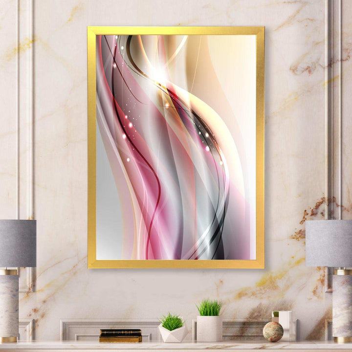 Pink Brown Abstract Lines - Modern Wall Art Prints