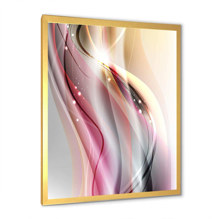Pink Brown Abstract Lines - Modern Wall Art Prints
