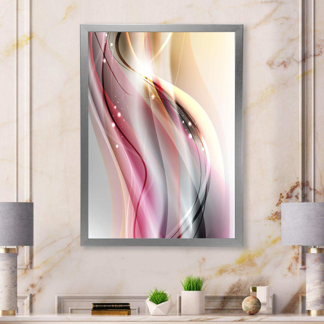 Pink Brown Abstract Lines - Modern Wall Art Prints