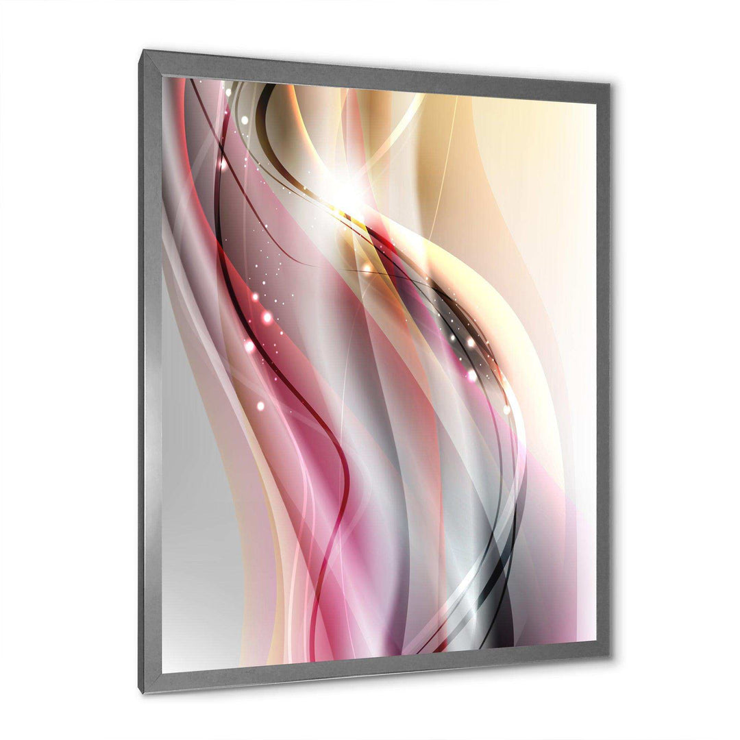 Pink Brown Abstract Lines - Modern Wall Art Prints