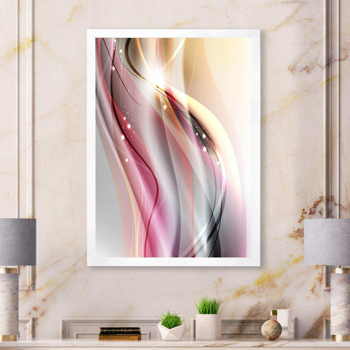 Pink Brown Abstract Lines - Modern Wall Art Prints